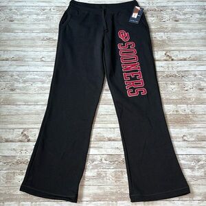 Oklahoma Sooners Women's Sweatpants sz Large Open Bottom Black Fanatics HR